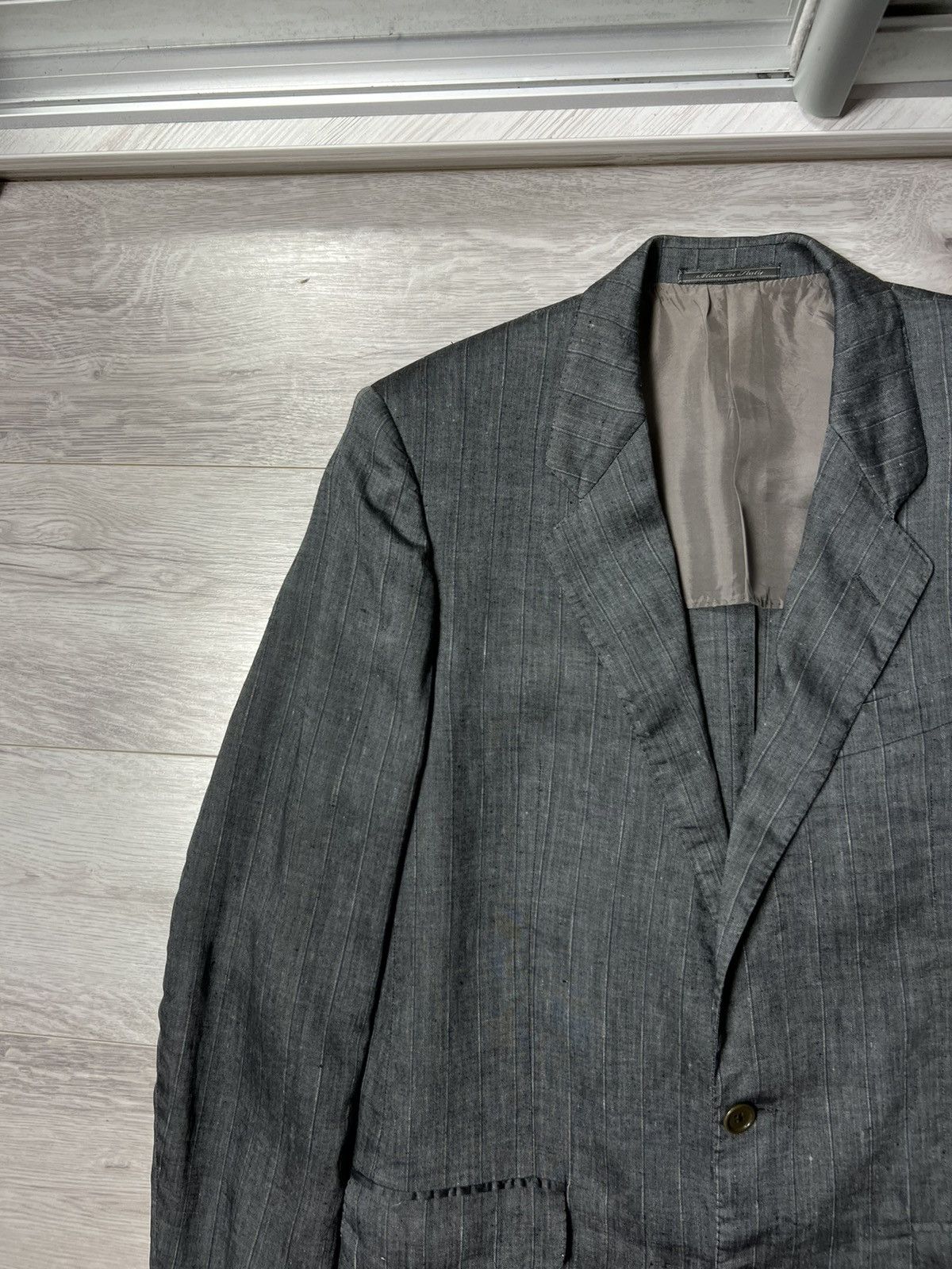 Corneliani Vintage Corneliani Linen Striped Blazer Jacket 2 Button Sz50 Size 40R - 3 Thumbnail