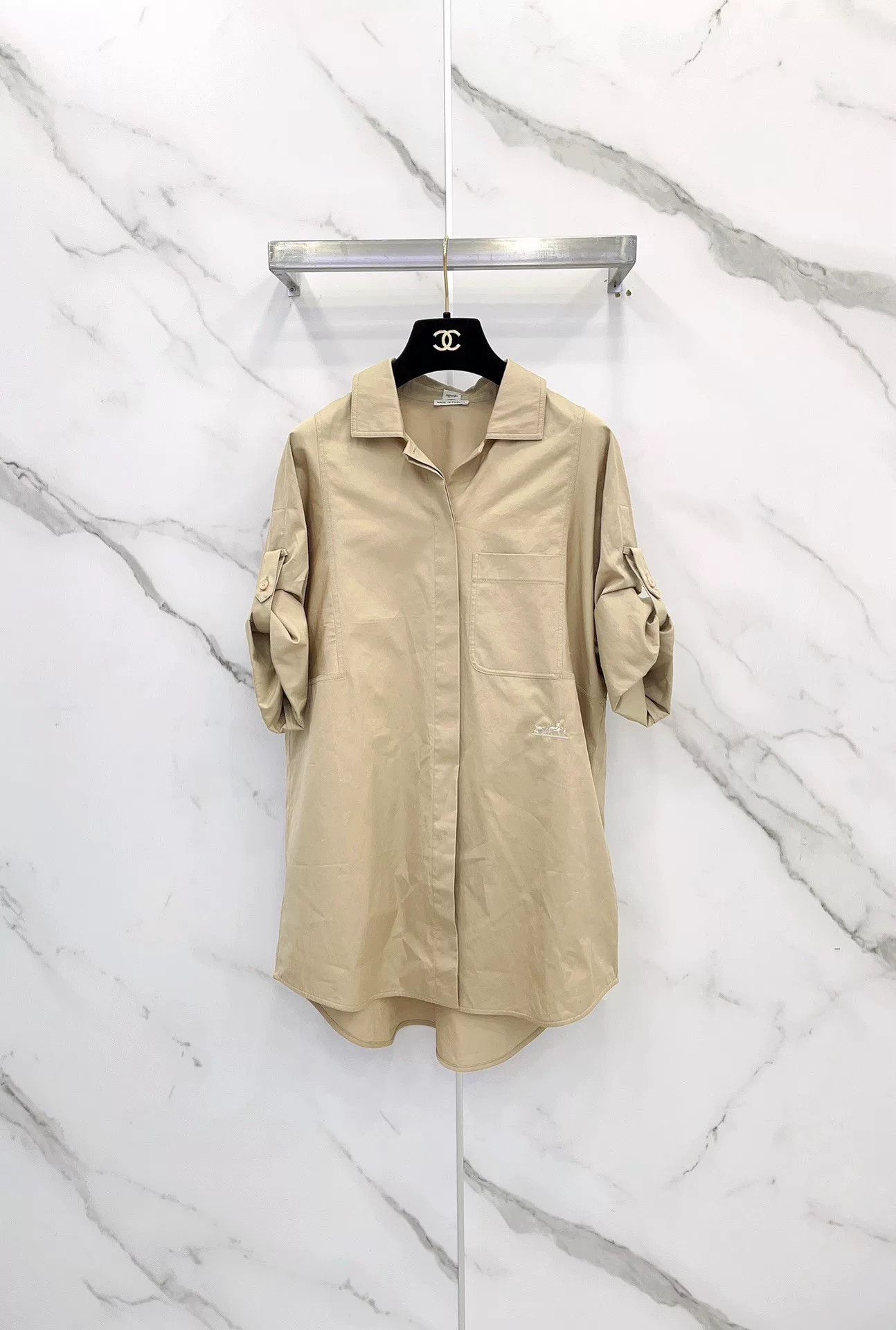 Hermes Hermes Khaki Long/Short Sleeve Convertible Shirt Size XXS / US 00 / IT 34 - 1 Thumbnail