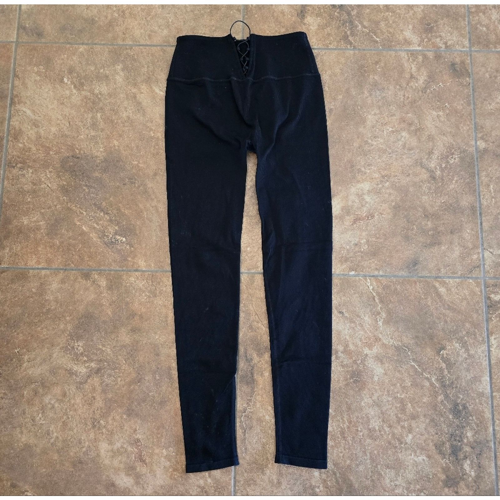 Other Black Back Laced High Waisted Legging Size 28" / US 6 / IT 42 - 2 Thumbnail