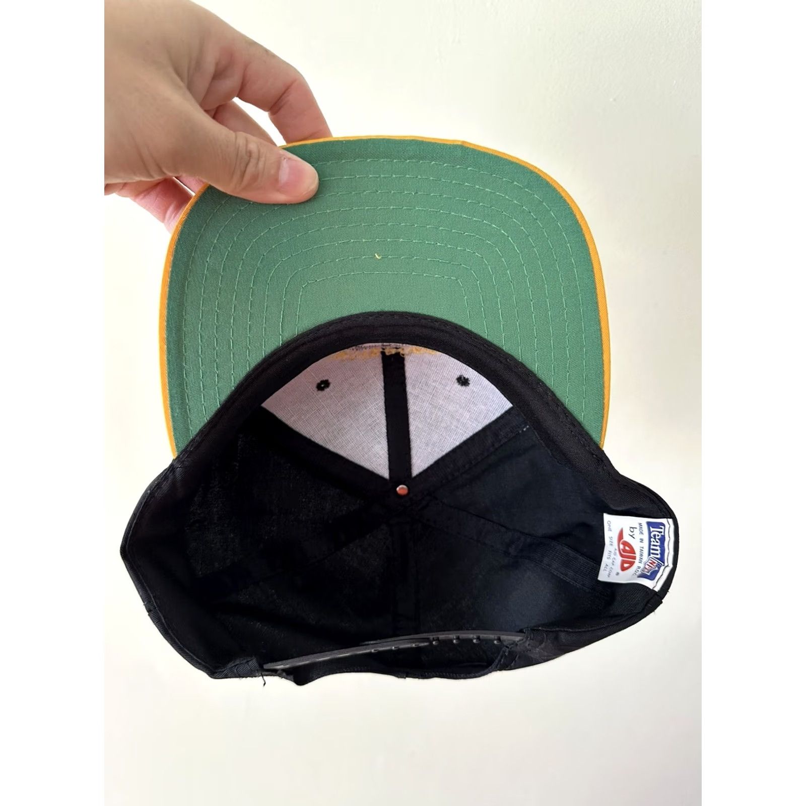 NFL VINTAGE AJD Pittsburgh Steelers NFL Snapback Hat Cap 90s Spellout Black Men One Size Cap Mens Hat Size ONE SIZE - 4 Thumbnail