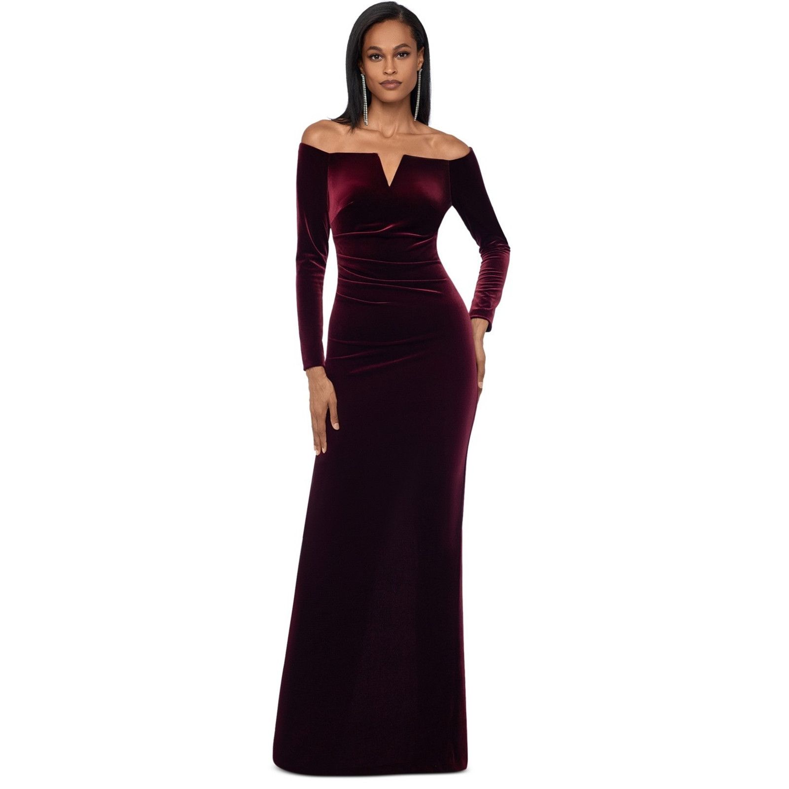 Other XSCAPE Petite "Christy" Long Off the Shoulder Velvet,Size 8P Size M / US 6-8 / IT 42-44 - 3 Thumbnail