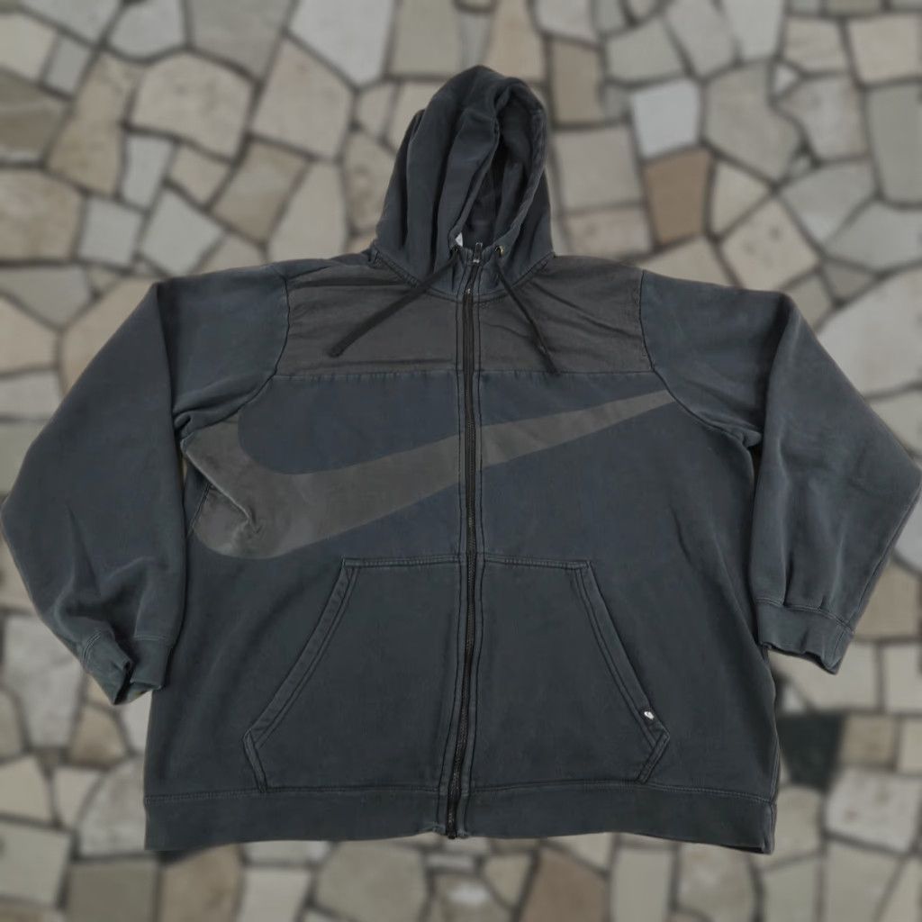 Nike Nike Hoodie Mens XL Black Hybrid Fleece Sweatshirt Full Zip Up Swoosh Sweater Size US XL / EU 56 / 4 - 1 Thumbnail