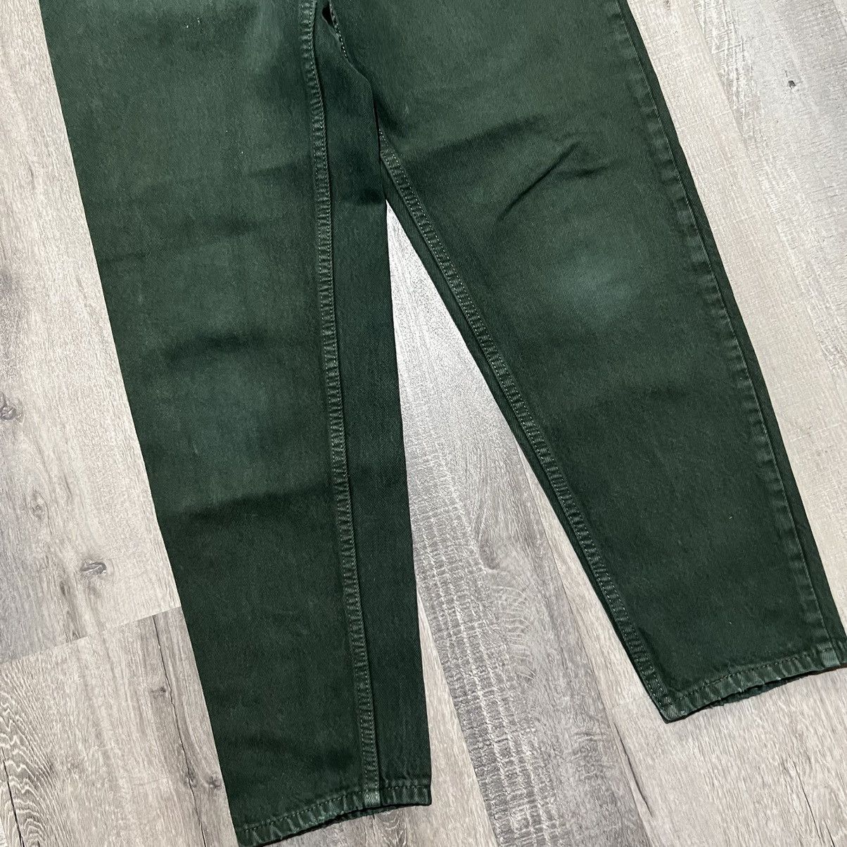 Levi's × Vintage VTG Levis 550 Dark Forest Green Relaxed Fit USA Denim Jeans Size US 29 - 3 Thumbnail