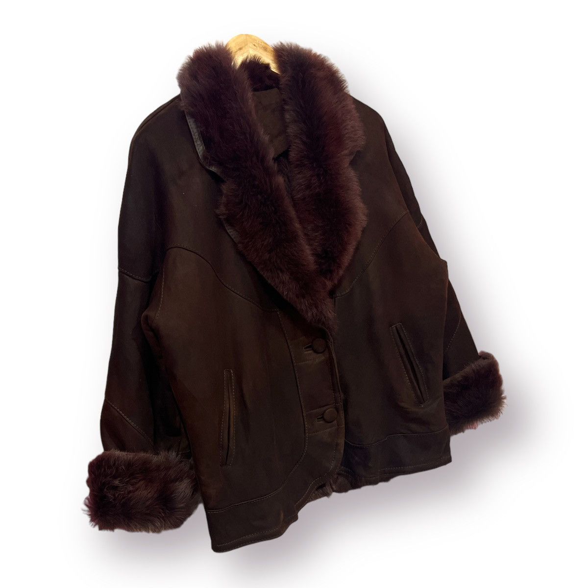 Other 🔥 Lamb leather Real fur lined coat Size M / US 6-8 / IT 42-44 - 3 Thumbnail