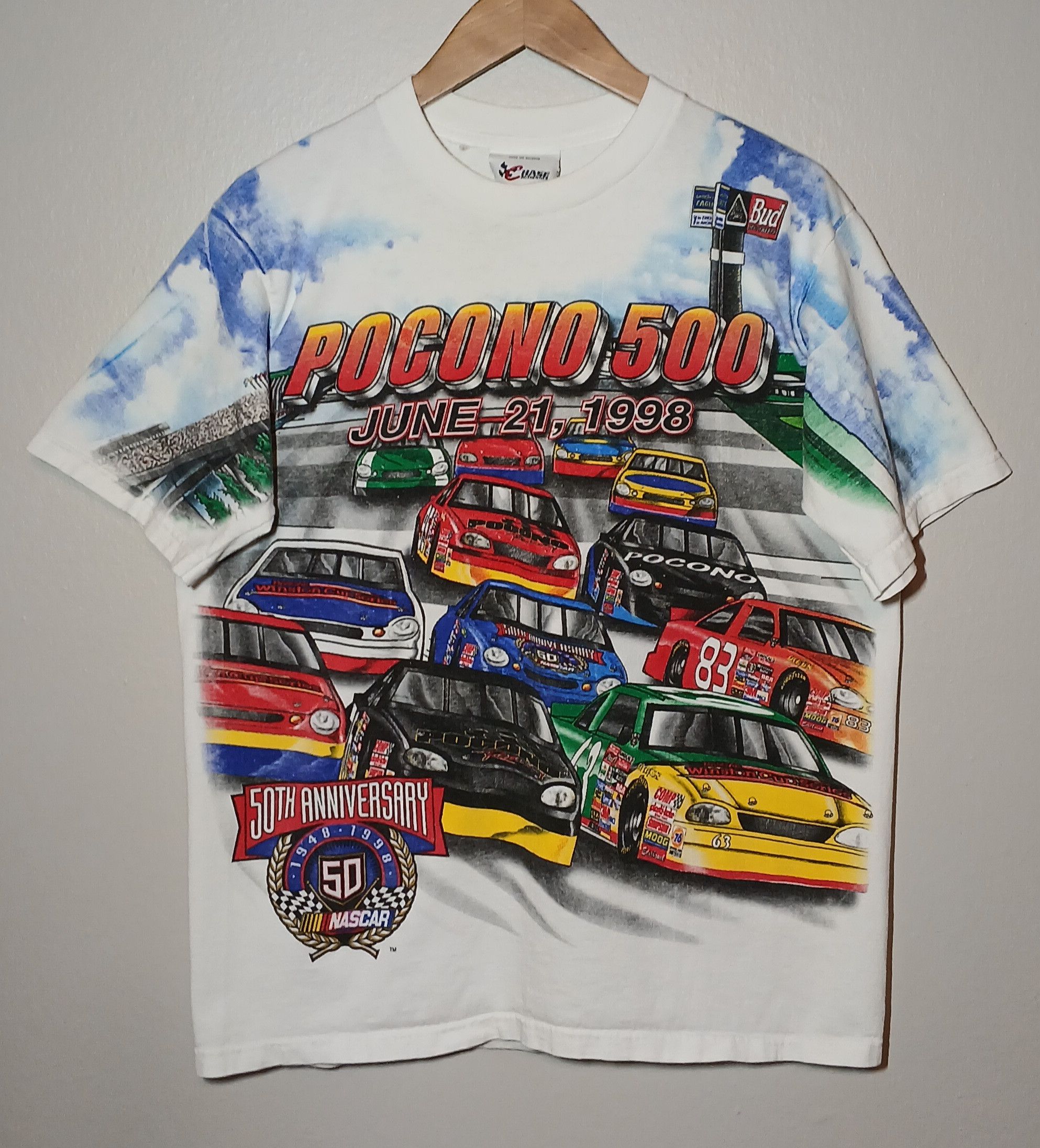 NASCAR Vintage Pocono 500 Racing T-shirt Size US L / EU 52-54 / 3 - 1 Thumbnail