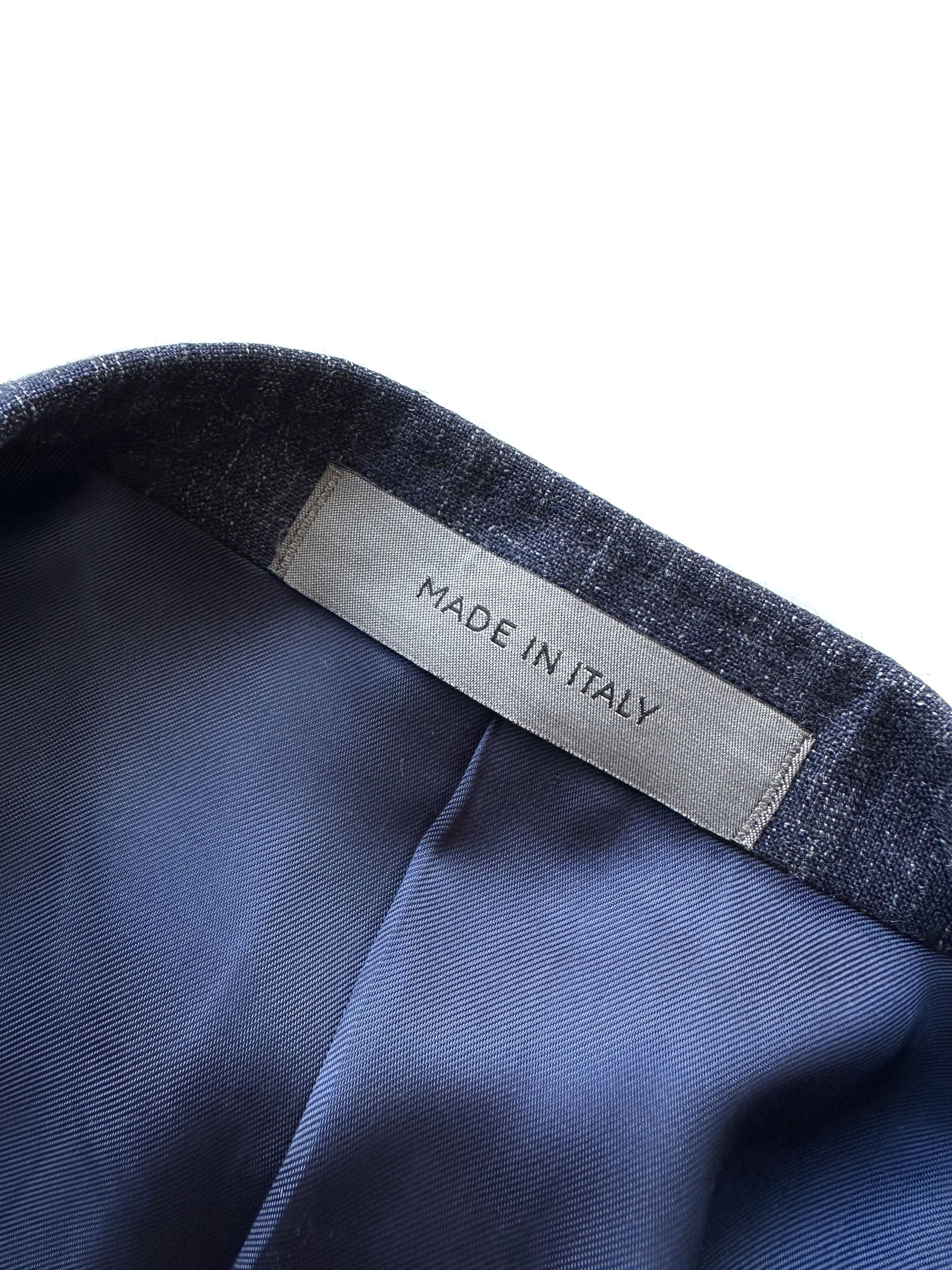 Corneliani Corneliani navy melange silk/wool/flax blazer Size 54R - 4 Thumbnail