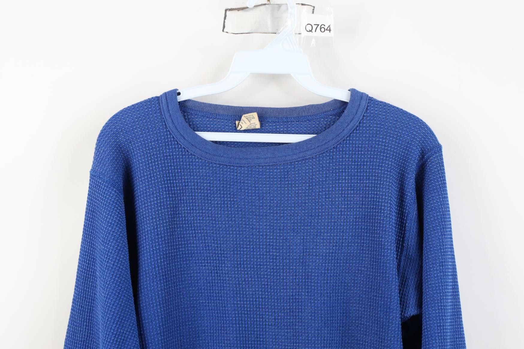 Vintage Vintage 70s Streetwear Knit Long Sleeve T-Shirt Blue USA Size US XL / EU 56 / 4 - 2 Thumbnail