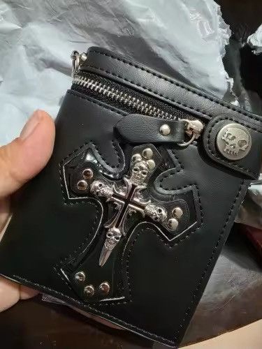 Japanese Brand Skull Cross PU Leather Wallet Size ONE SIZE - 3 Thumbnail