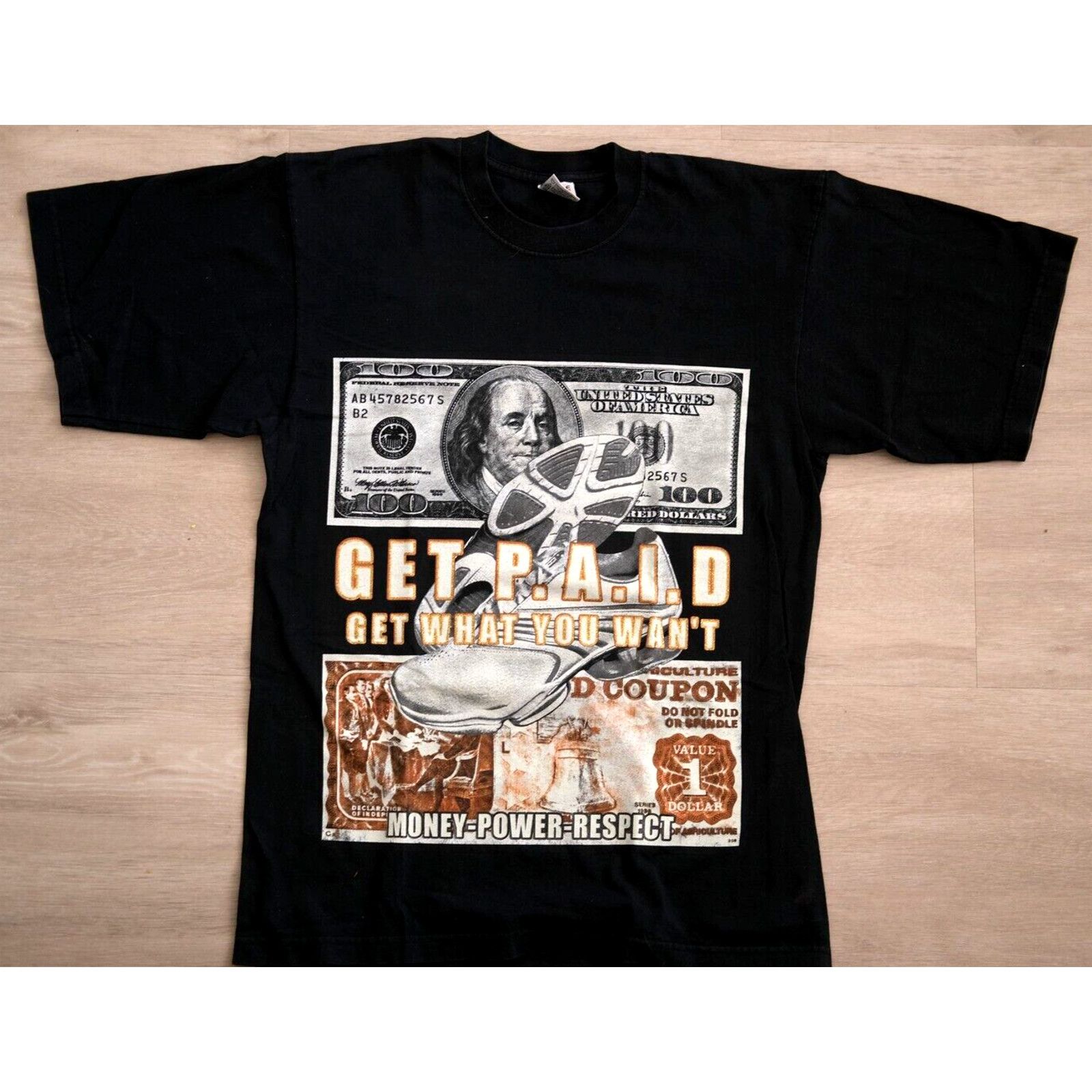 Pharrell Vintage 1990s Get Paid Get What You Want Rap Art Shirt Large Size US L / EU 52-54 / 3 - 1 Thumbnail