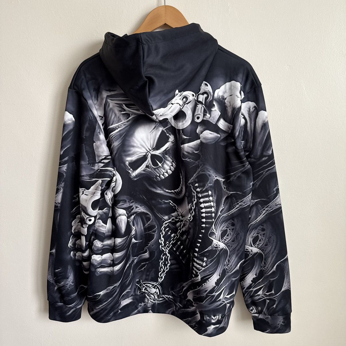 Band Tees Unbranded Unisex Reaper Hoodie Black 3D Graphic Guns Print Size US L / EU 52-54 / 3 - 9 Thumbnail