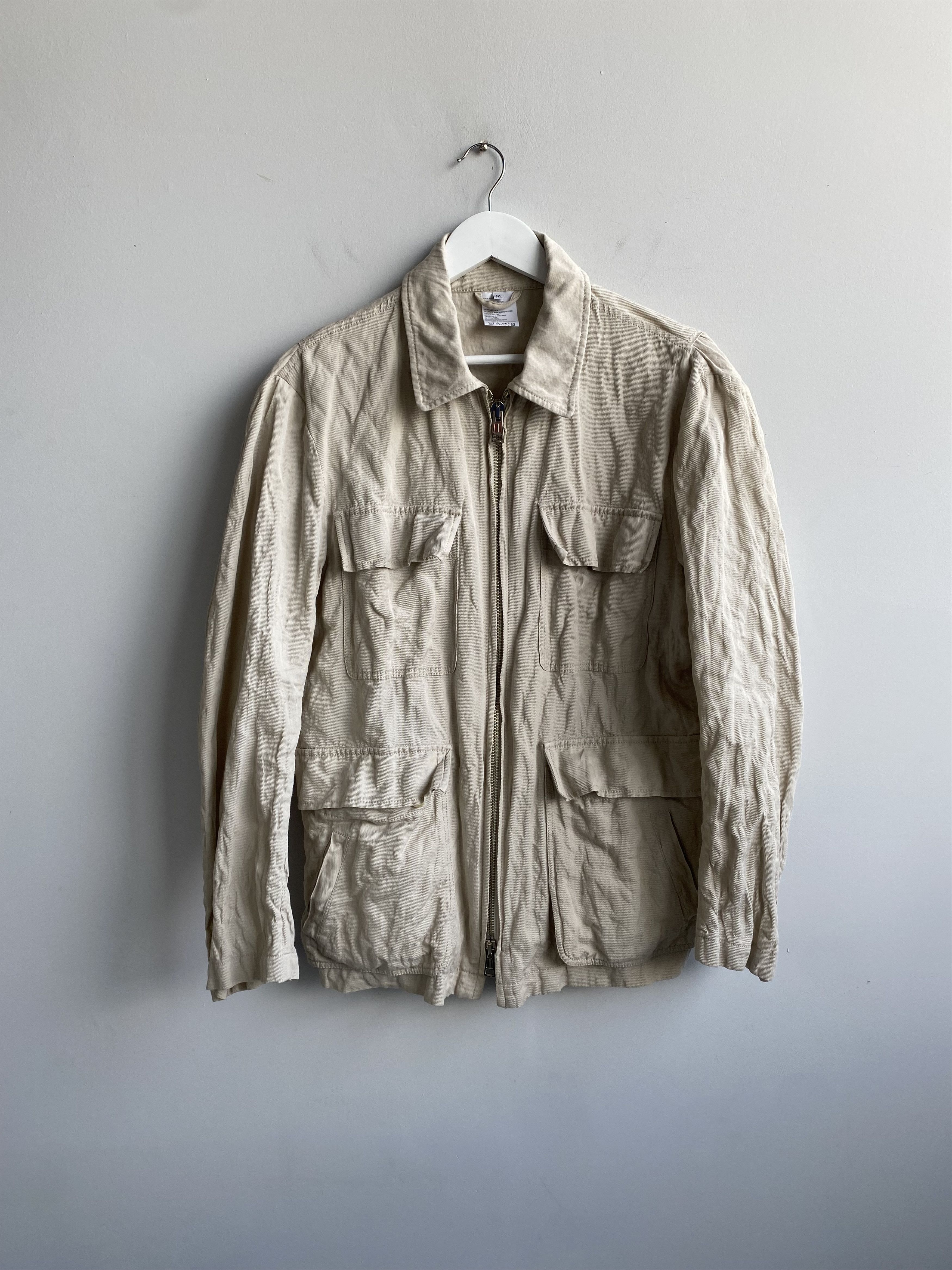 Ann Demeulemeester Ann Demeulemeester Beige Cargo Double Zip Jacket Size US XL / EU 56 / 4 - 2 Thumbnail