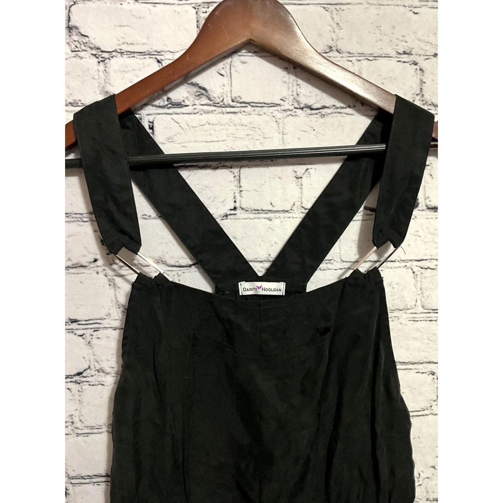 Vintage VINTAGE Dainty Hooligan Black Women's Romper S with Adjustable Straps Solid Summer Boys Girls Size 28" / US 6 / IT 42 - 3 Thumbnail