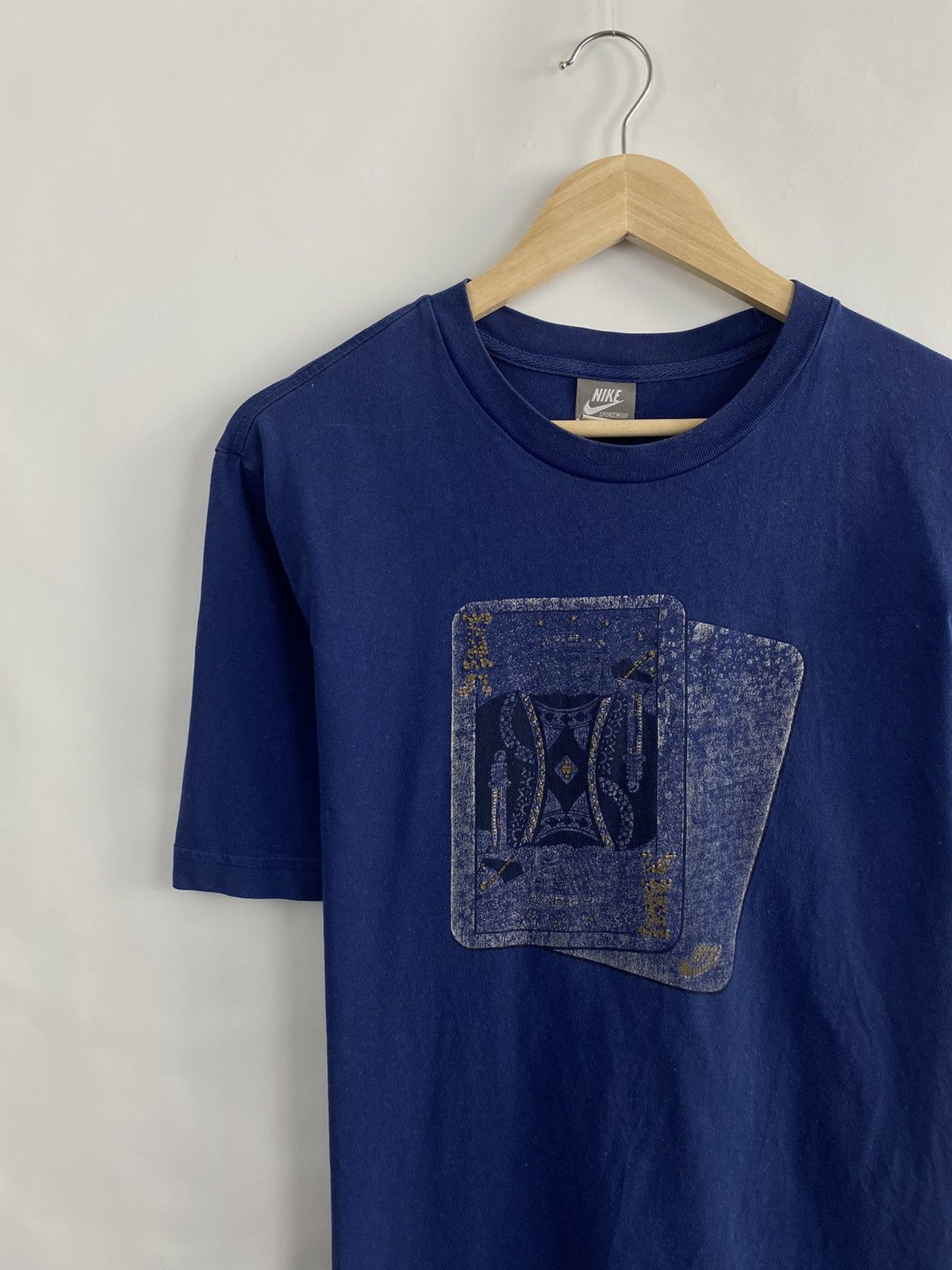 Nike 🇺🇸🃏 Vintage 90s Nike Cards King Retro T-Shirt Hype Rare Size US L / EU 52-54 / 3 - 3 Thumbnail