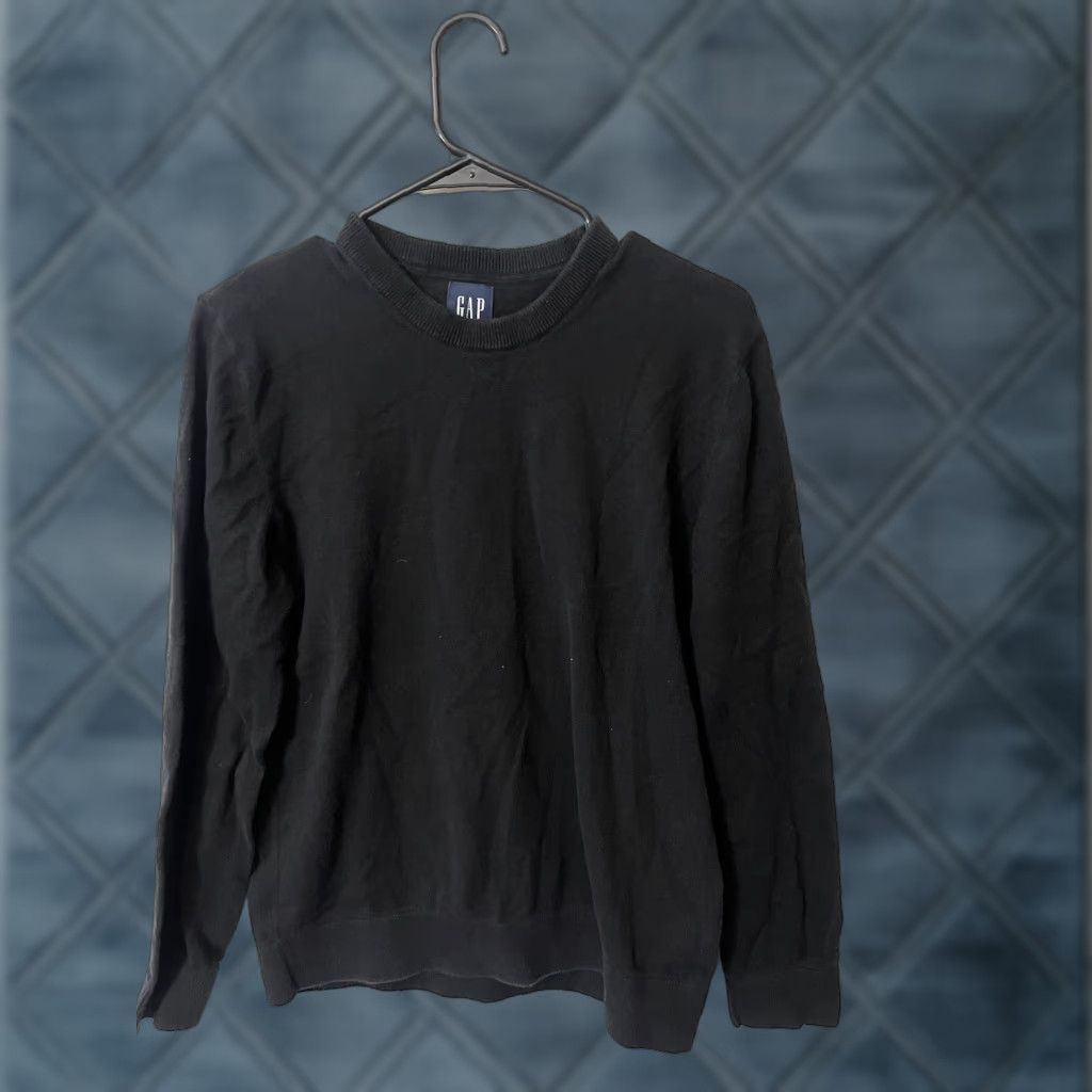 Gap GAP Sweatshirt Mens Size Small Long Sleeve Crew Neck Black Solid Cotton Pullover Regular Breathable Gym & Training 90s? Mens Size US S / EU 44-46 / 1 - 1 Thumbnail