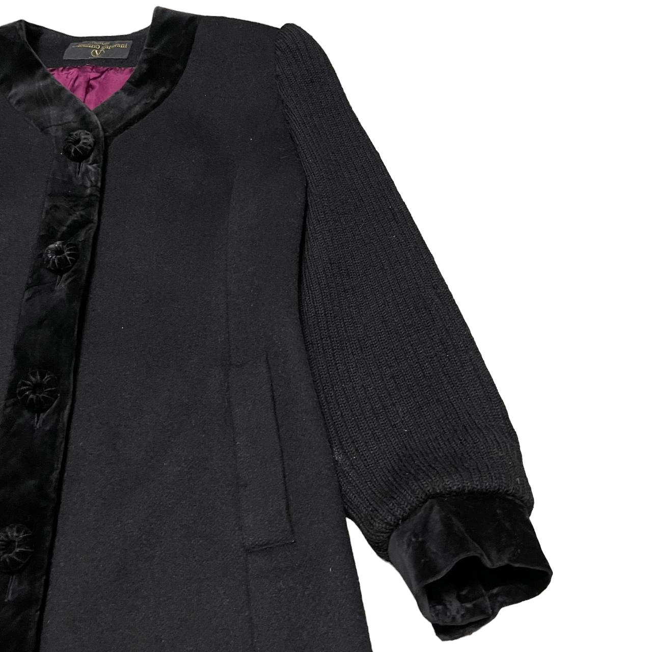Valentino Valentino Garavani Tessuto Atelier Wool Coat Knitted Sleeve Size M / US 6-8 / IT 42-44 - 7 Thumbnail