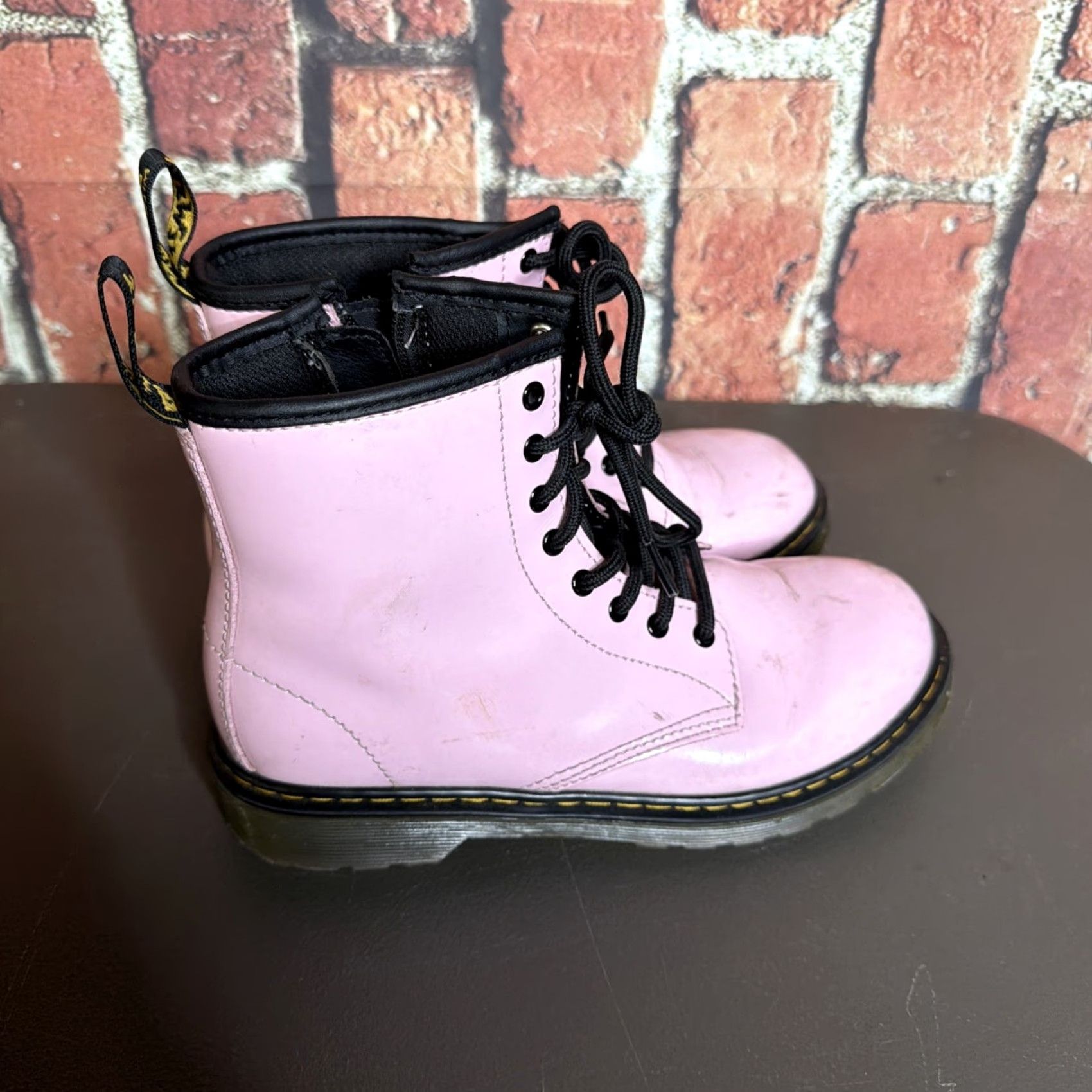 Dr. Martens Doc Martens 1460 Boots Women Leather Pink Size 4 Combat Lace Up Ankle Victorian Vintage No N/A Size US 4 / IT 34 - 3 Thumbnail