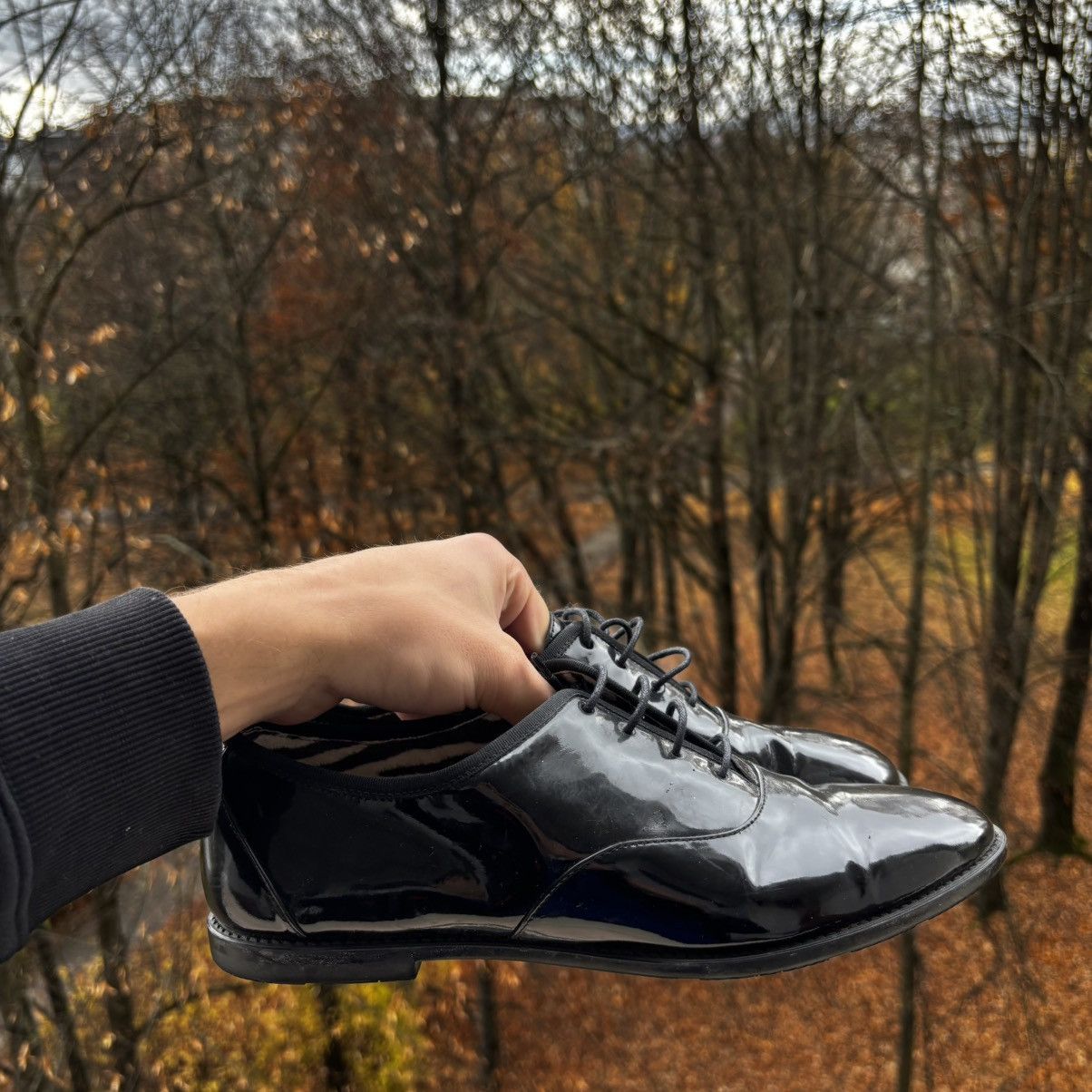 Salvatore Ferragamo Salvatore Ferragamo Men's Magic Patent Leather Oxford Black Size US 8 / EU 41 - 6 Thumbnail