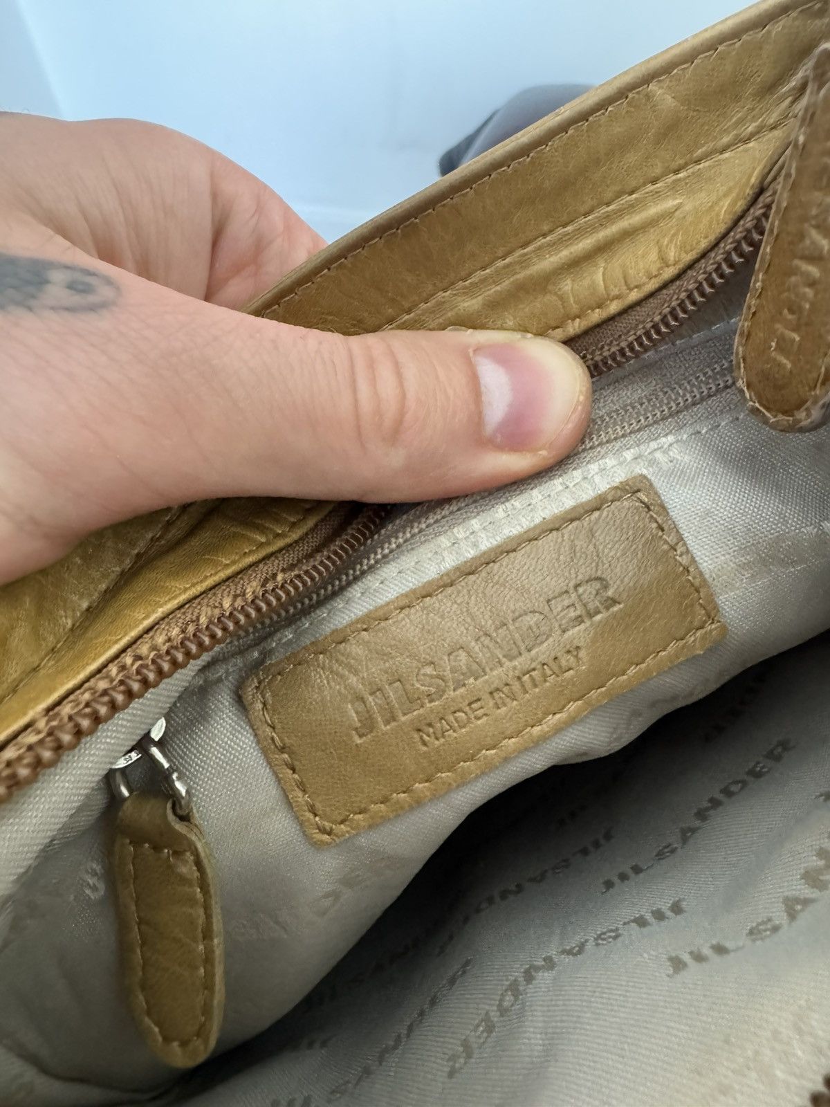 Jil Sander Vintage Jil Sander Leather Bag Archive Designer Beige Rare Size ONE SIZE - 6 Thumbnail