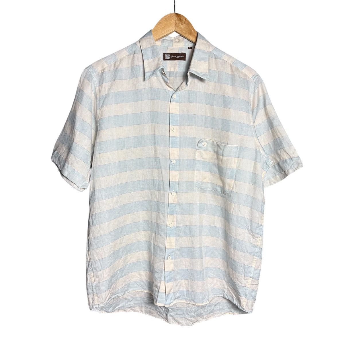 Balmain × Pierre Balmain Pierre Balmain Striped Pocket Shirt Size US L / EU 52-54 / 3 - 1 Thumbnail
