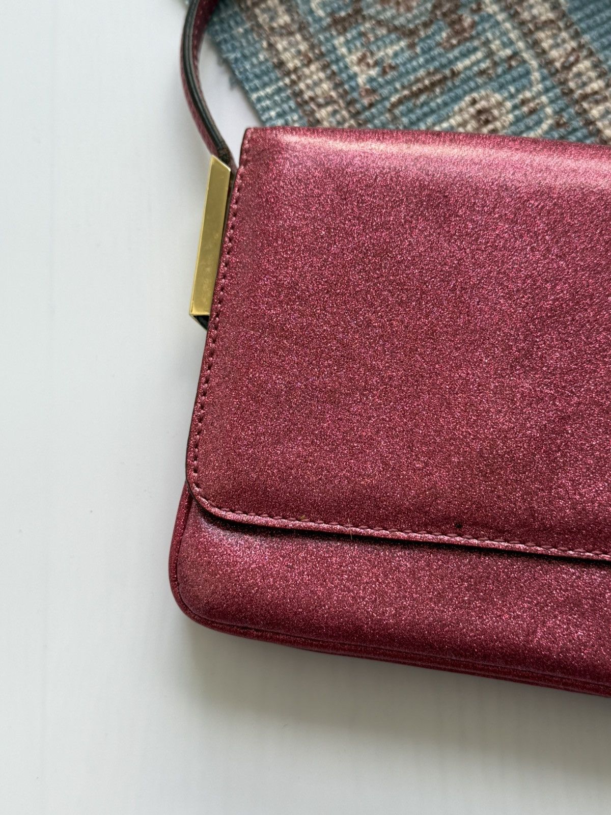 Dolce & Gabbana Archive 2000s Dolce & Gabbana Glitter Leather Small Hand Bag Size ONE SIZE - 7 Thumbnail