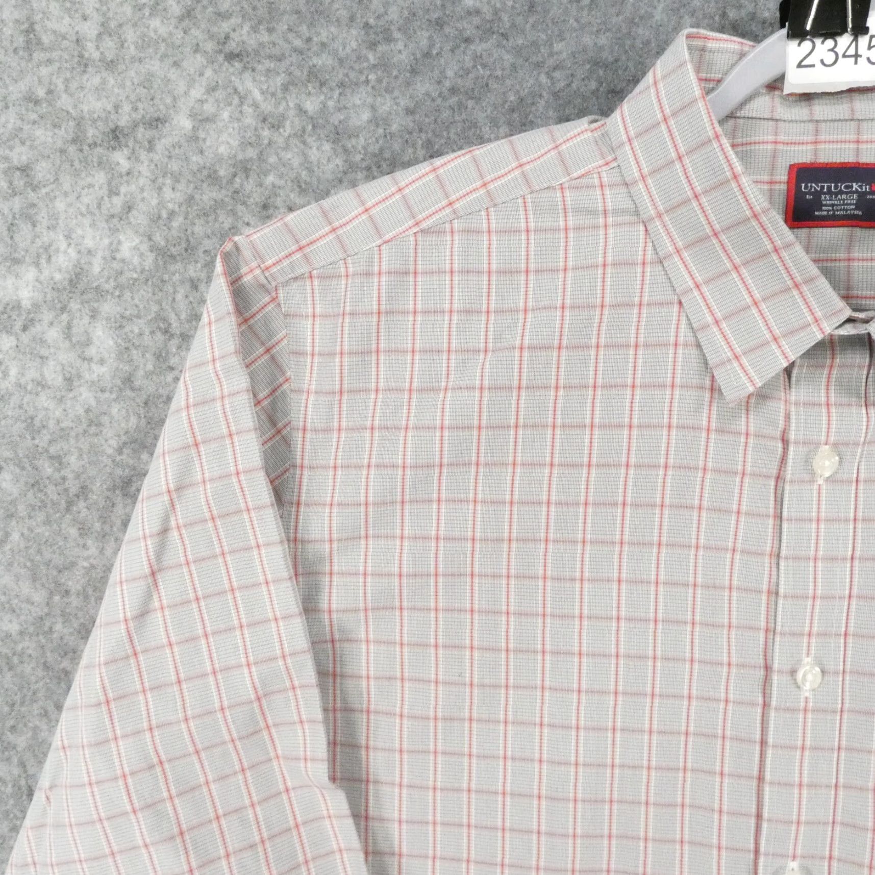 UNTUCKit UNTUCKit Shirt Mens 2XL Long Sleeve Button-Up Gray Plaid Size US XXL / EU 58 / 5 - 3 Thumbnail