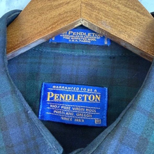 Pendleton Pendleton Shirt Button-Up Plaid Wool MEDIUM Men Regular Green Long Sleeve Chest Pocket Button-Down Vintage/Outdoor Size US M / EU 48-50 / 2 - 3 Thumbnail