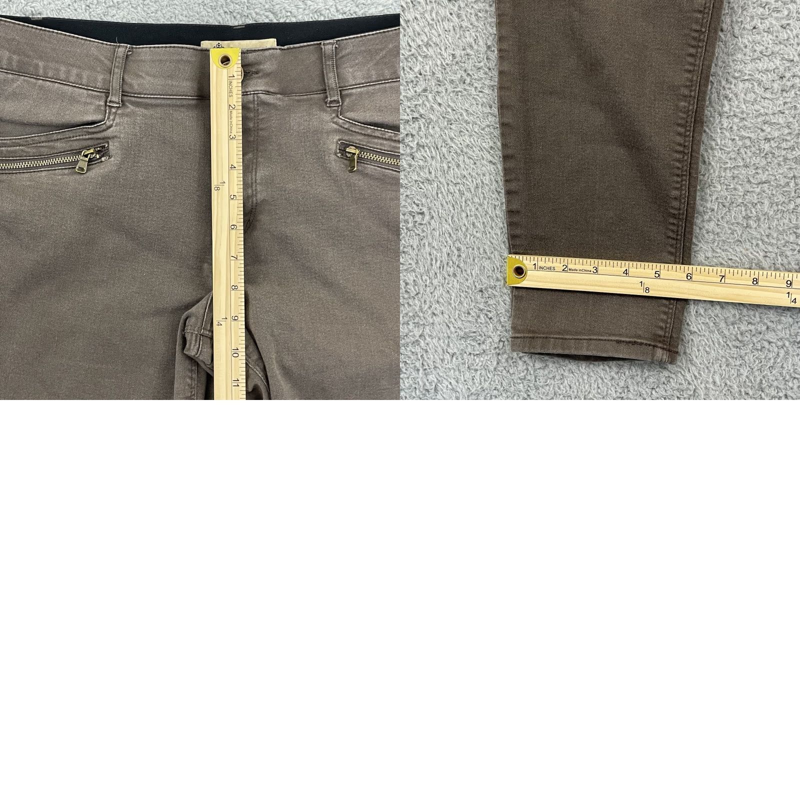 Vintage Democracy Jeans Capri Pants Womens 14 Brown Stretch Ab Technology 5-Pocket Denim Slim Casual Retro 28in Inseam Size 36" / US 14 / IT 50 - 9 Thumbnail