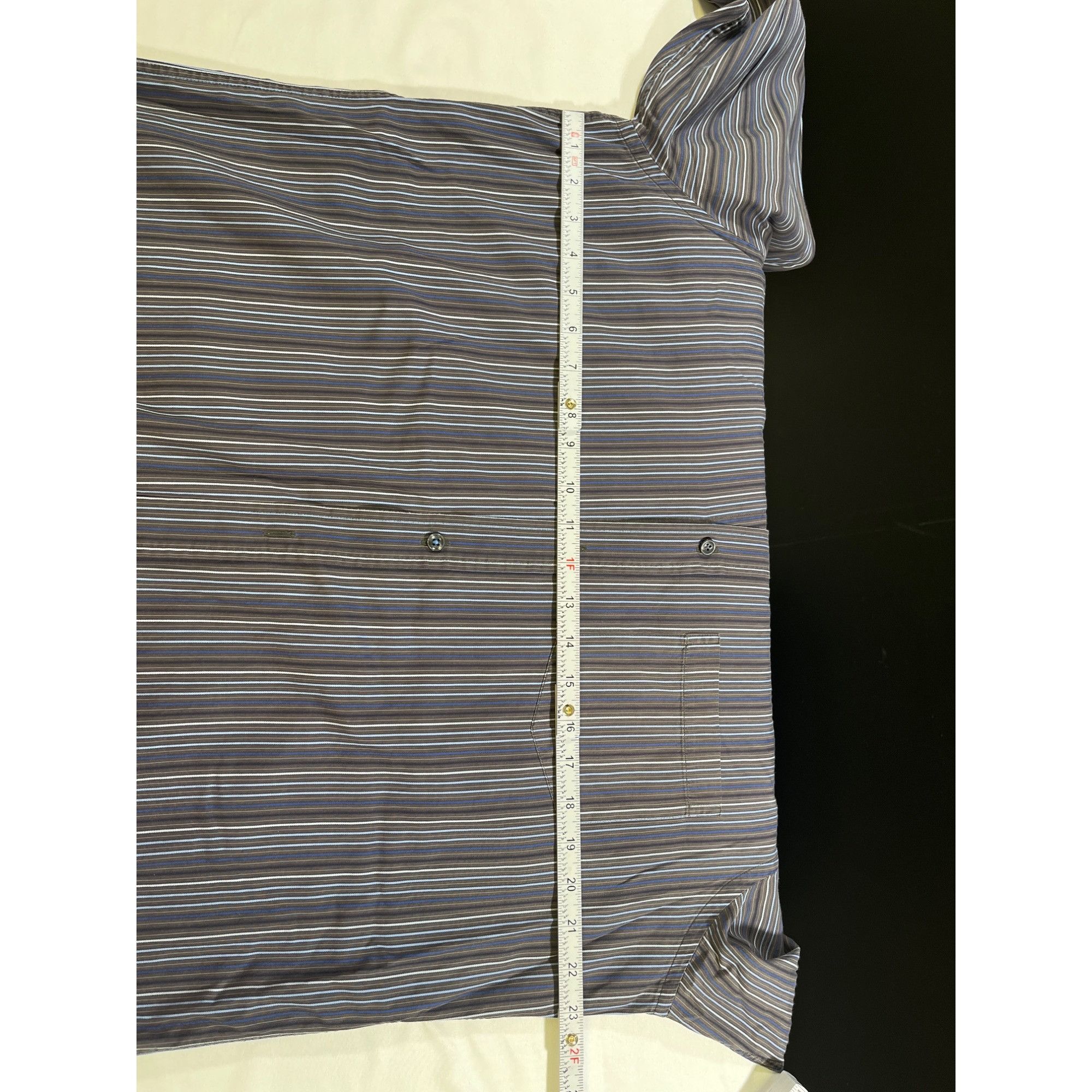 Taylor Byrd TailorByrd SKU 7780 Mens Blue and White Striped Button Down Size US XL / EU 56 / 4 - 3 Thumbnail