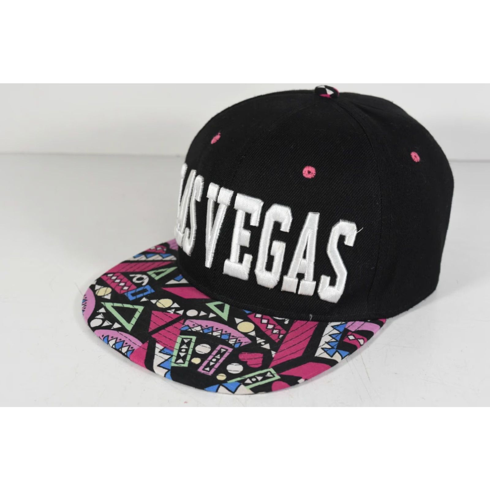 Nique HaT Unique Multicolor Graffiti Las Vegas Rare Logo Cap Hat Snapback Women Adjustable Size Multicolor Colorful 90s Size ONE SIZE - 2 Thumbnail