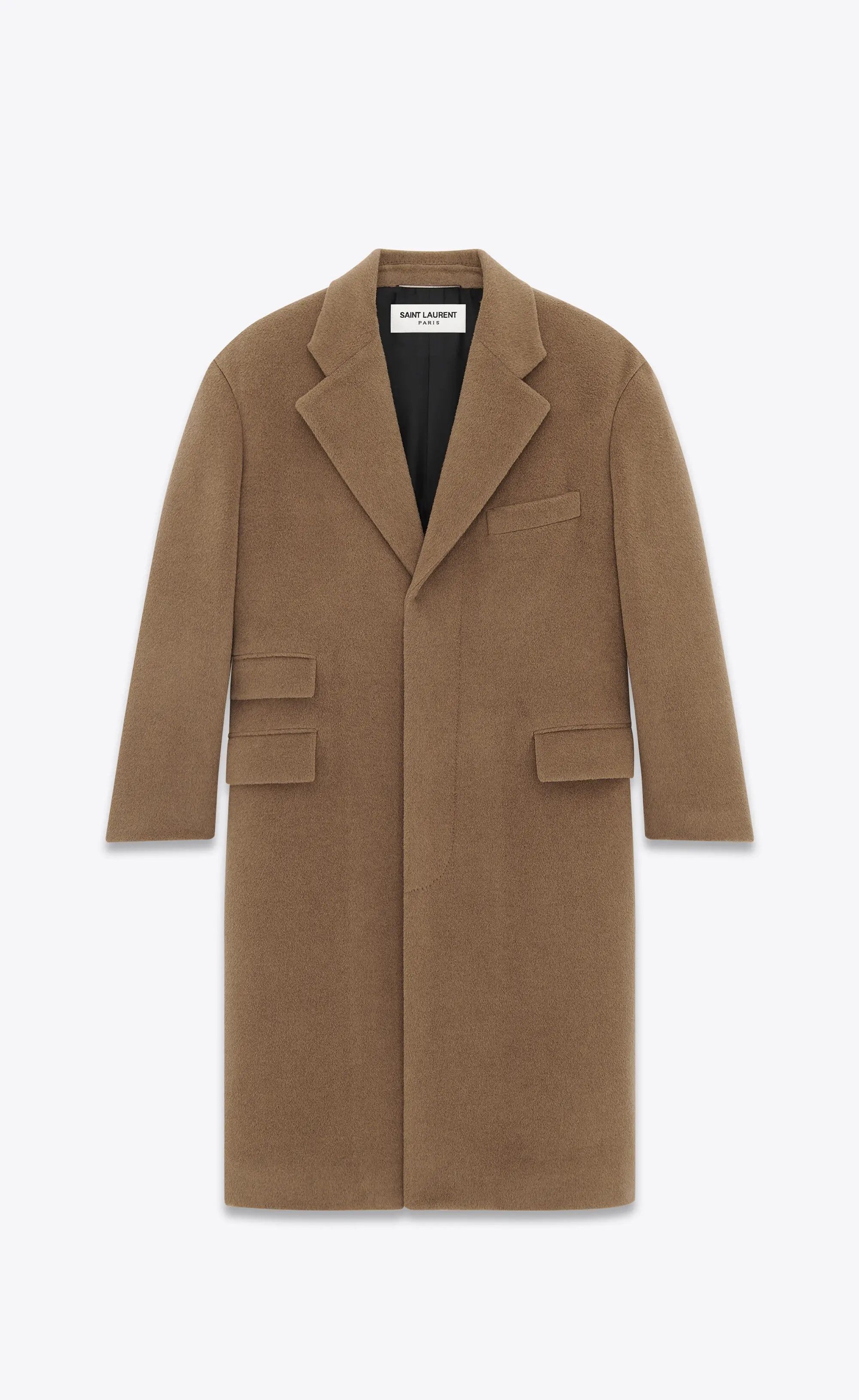 Saint Laurent Paris o1bcso1str1125 Oversized Coat in Beige Size S / US 4 / IT 40 - 1 Thumbnail