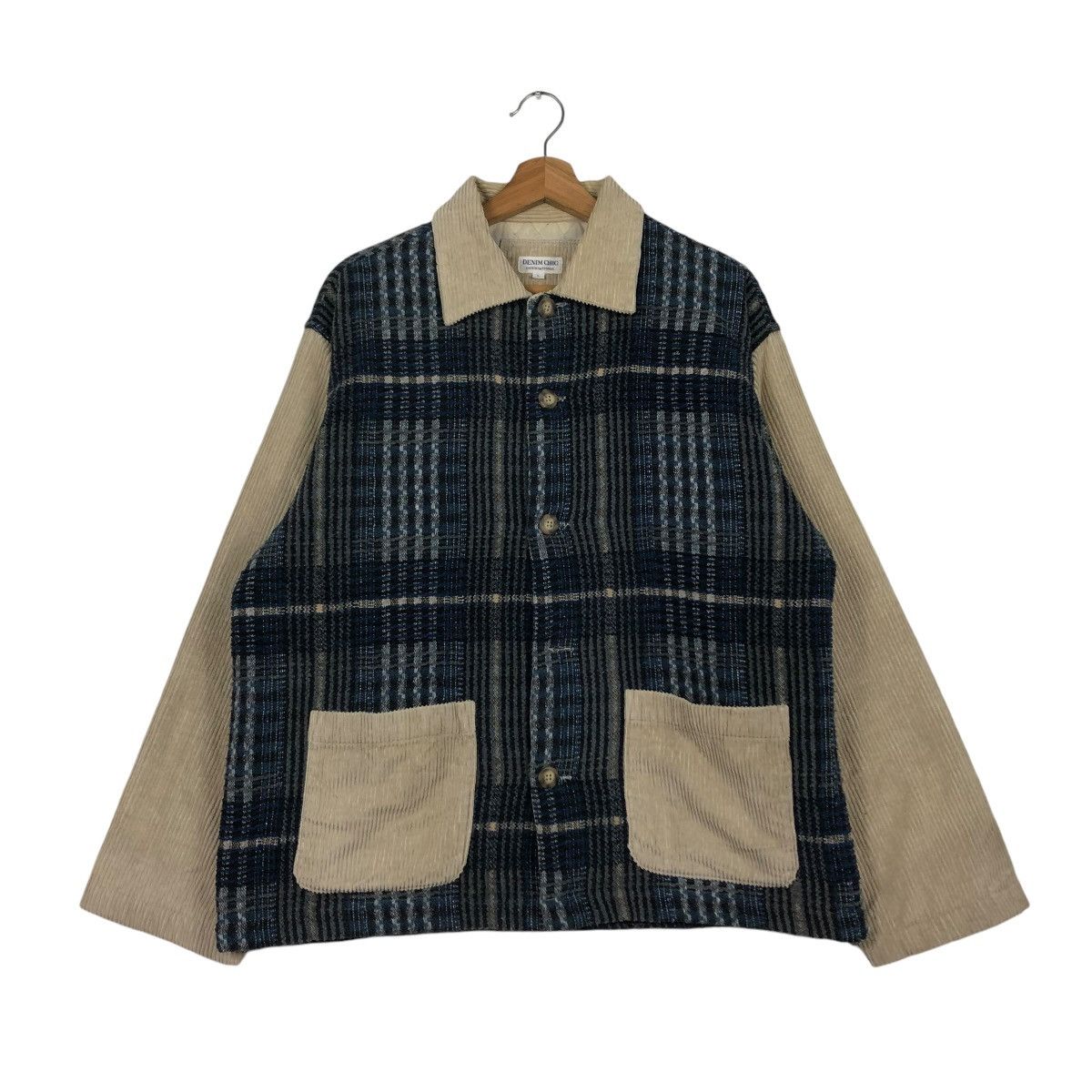 Japanese Brand 🔥PATCH WORK TARTAN DESIGN CHORE JACKET DENIM CHIC Size US L / EU 52-54 / 3 - 3 Thumbnail