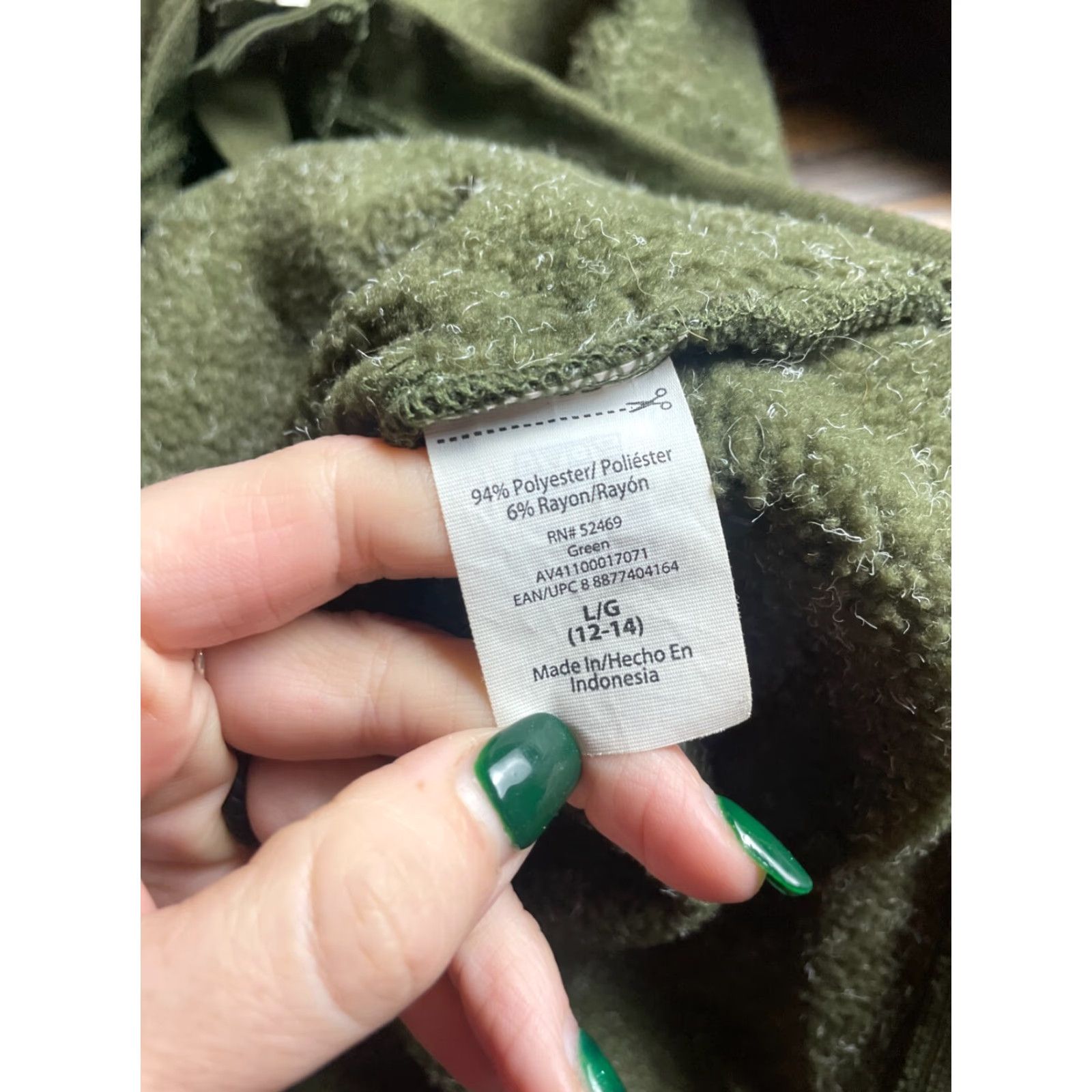 Avia VINTAGE AVIA Sweater Women's L Green Fleece Full Zip Drawstring Activewear Size L / US 10 / IT 46 - 8 Thumbnail