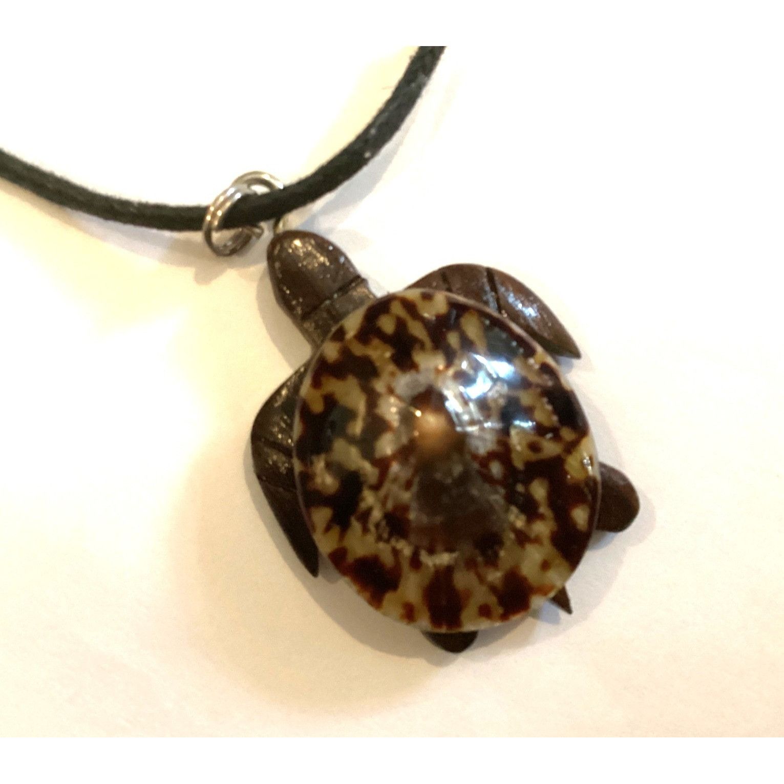 Other Turtle Pendant Necklace Shell Design On Black Cord Adj Lengt Size ONE SIZE - 3 Thumbnail