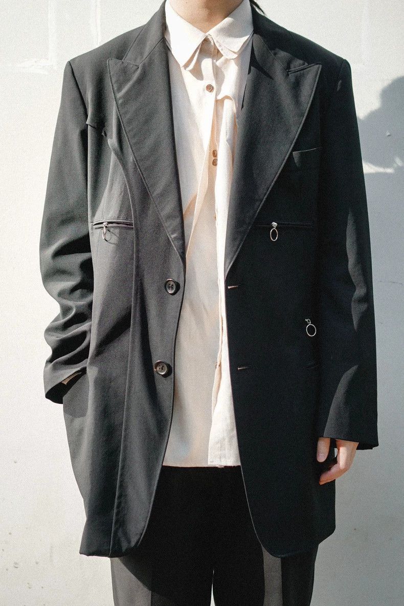 Yohji Yamamoto Yohji Yamamoto Yohji Yamamoto Black Double Pocket Blazer Size US M / EU 48-50 / 2 - 4 Thumbnail