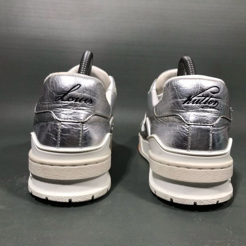 Louis Vuitton Louis Vuitton Metallic Silver Trainer Sneakers -2508 Size US 9.5 / EU 42-43 - 3 Thumbnail