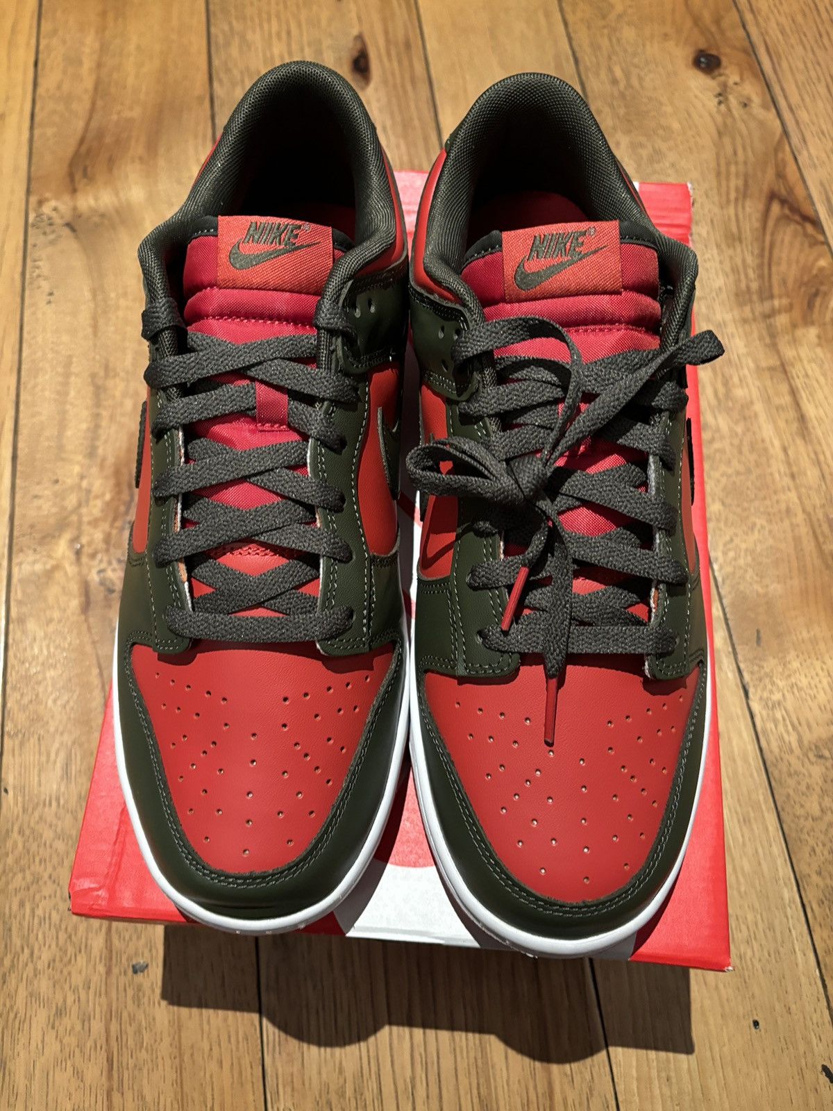 Nike Nike Dunk Low Mystic Red Cargo Khaki Size US 11.5 / EU 44-45 - 3 Thumbnail
