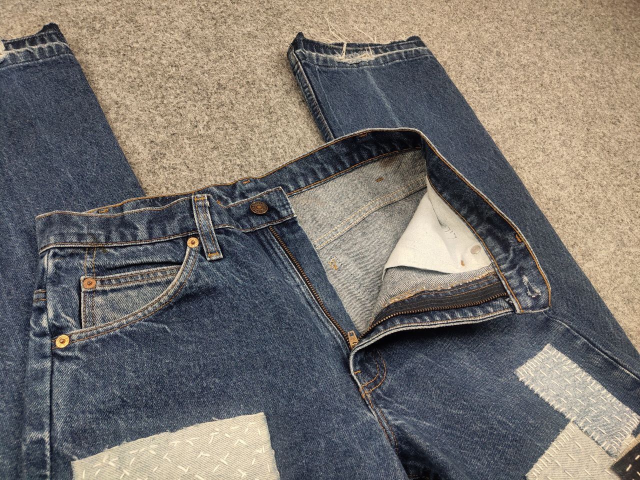 Japanese Brand Vintage 90's levis 517 Sashiko Japan Patchwork Denim Jeans Size US 30 / EU 46 - 10 Thumbnail