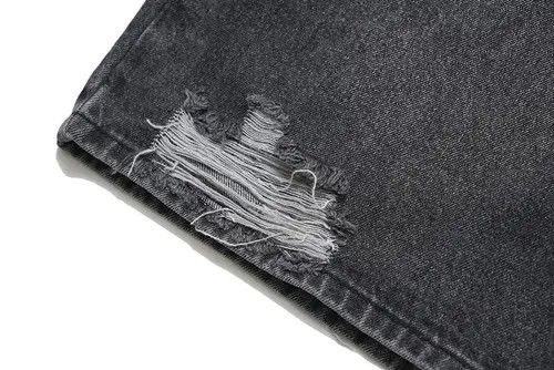 VIBE Washed straight men's metal loose ripped denim shorts y2k Size US 32 / EU 48 - 5 Thumbnail