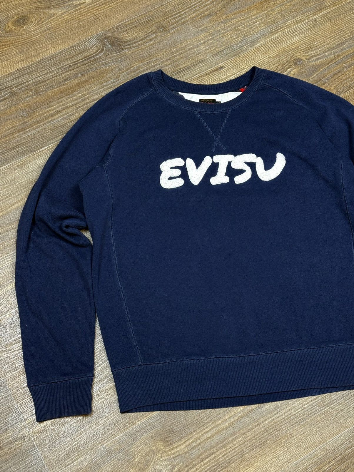 Evisu Mens Evisu Big Logo Japanese Blue Cotton Sweatshirt Size L Size US L / EU 52-54 / 3 - 3 Thumbnail