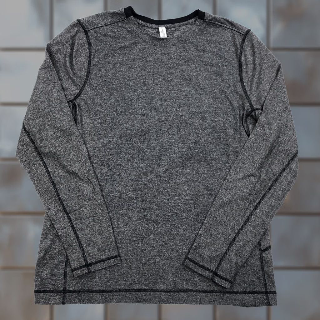 Lululemon Lululemon Men's Gray Heather Long Sleeve Shirt XL Running Core Crew Top Activewear Shirt Mens Size US XL / EU 56 / 4 - 1 Thumbnail