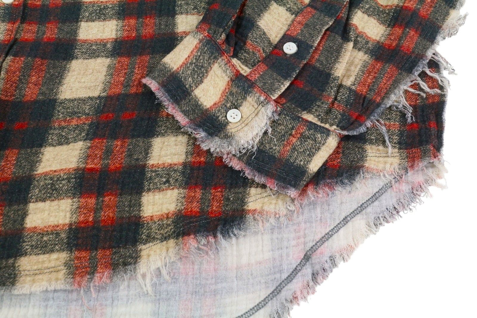 R13 SHREDDED SEAM DROP NECK XL Plaid Oversized Shirt 86559 Size XL / US 12-14 / IT 48-50 - 5 Thumbnail
