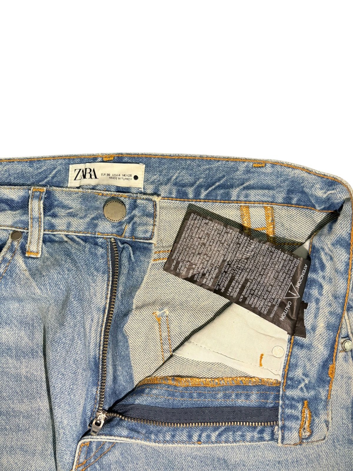 Zara Vintage Zara Faded Wash Distress Flare Jeans Size 28" / US 6 / IT 42 - 5 Thumbnail