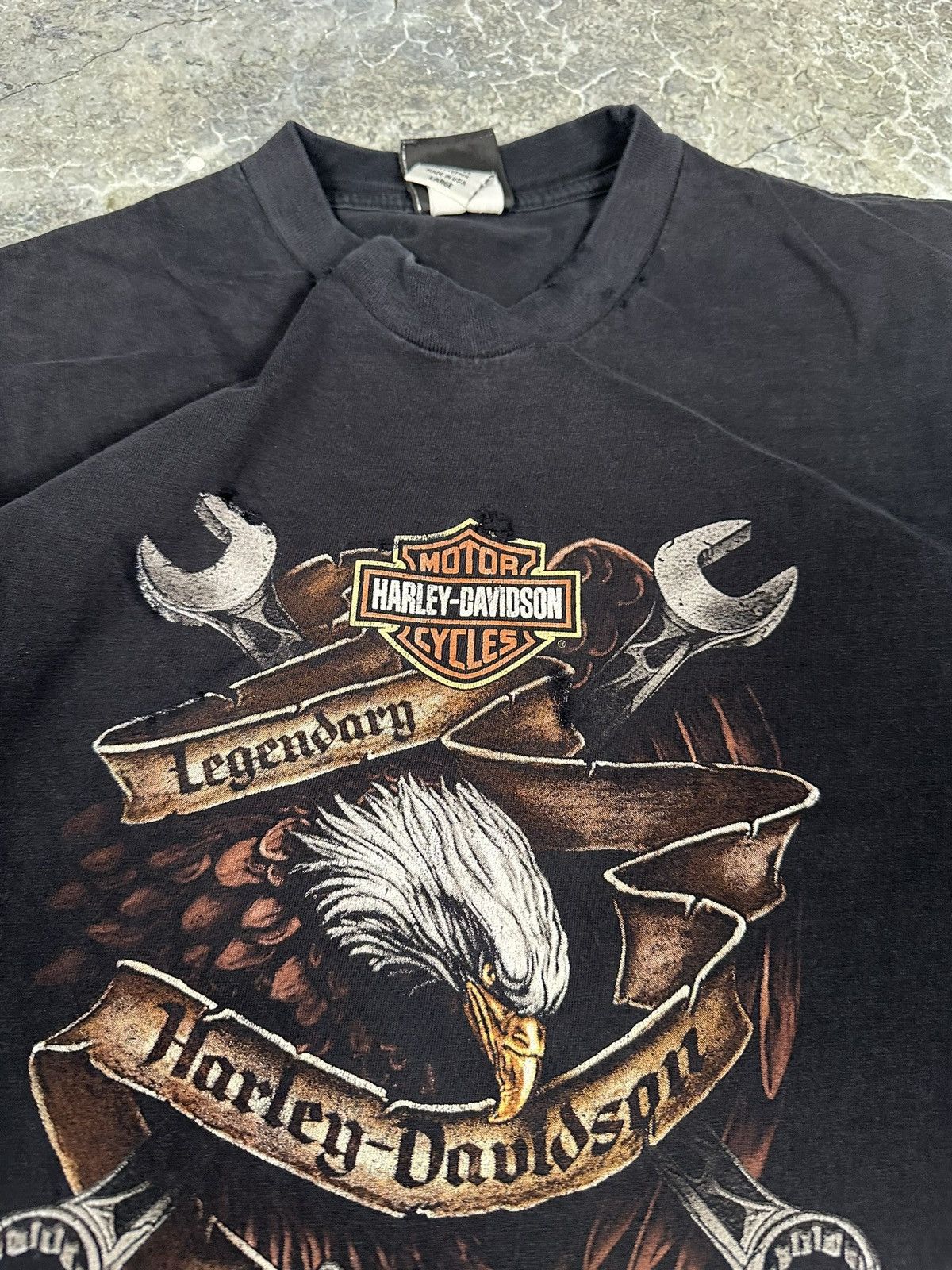 Harley Davidson × Vintage Vintage Thrashed Harley Tee Size US L / EU 52-54 / 3 - 3 Thumbnail