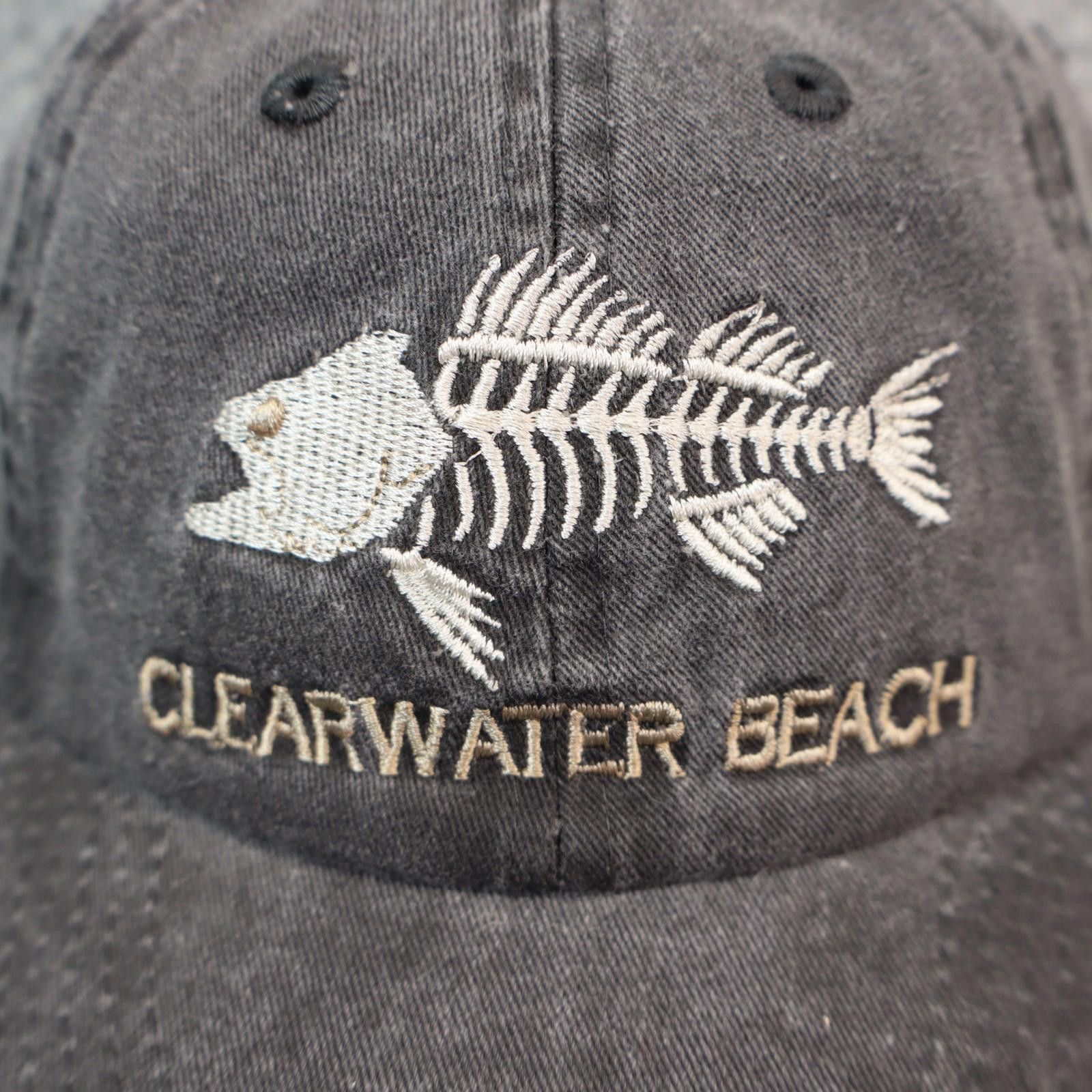 Other Clearwater Beach Hat Cap Adjustable Fishbone Black Acid Wash Size ONE SIZE - 3 Thumbnail