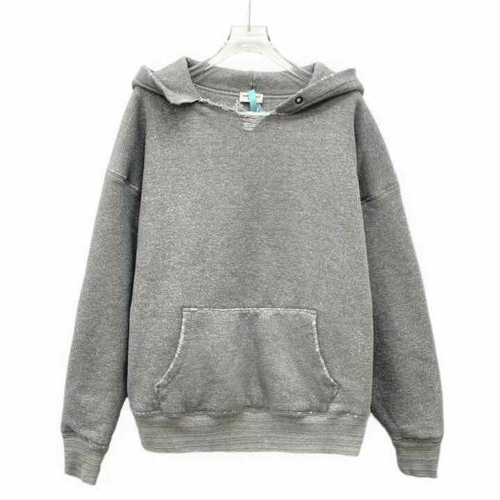 Saint Laurent Paris Yves Saint Laurent Gray Distressed Logo Hoodie Size US L / EU 52-54 / 3 - 1 Thumbnail