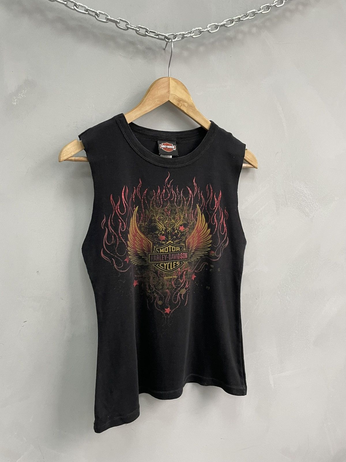 Harley Davidson 90s rare flames eagle harley davidson t shirt tank top y2k Size US M / EU 48-50 / 2 - 3 Thumbnail