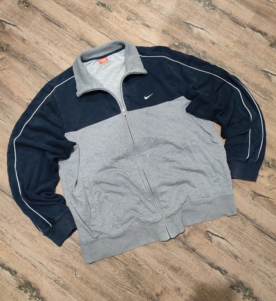 Nike Vintage Y2K Nike Faded Gray Navy Full-Zip Hoodie XL size Size US XL / EU 56 / 4 - 1 Thumbnail