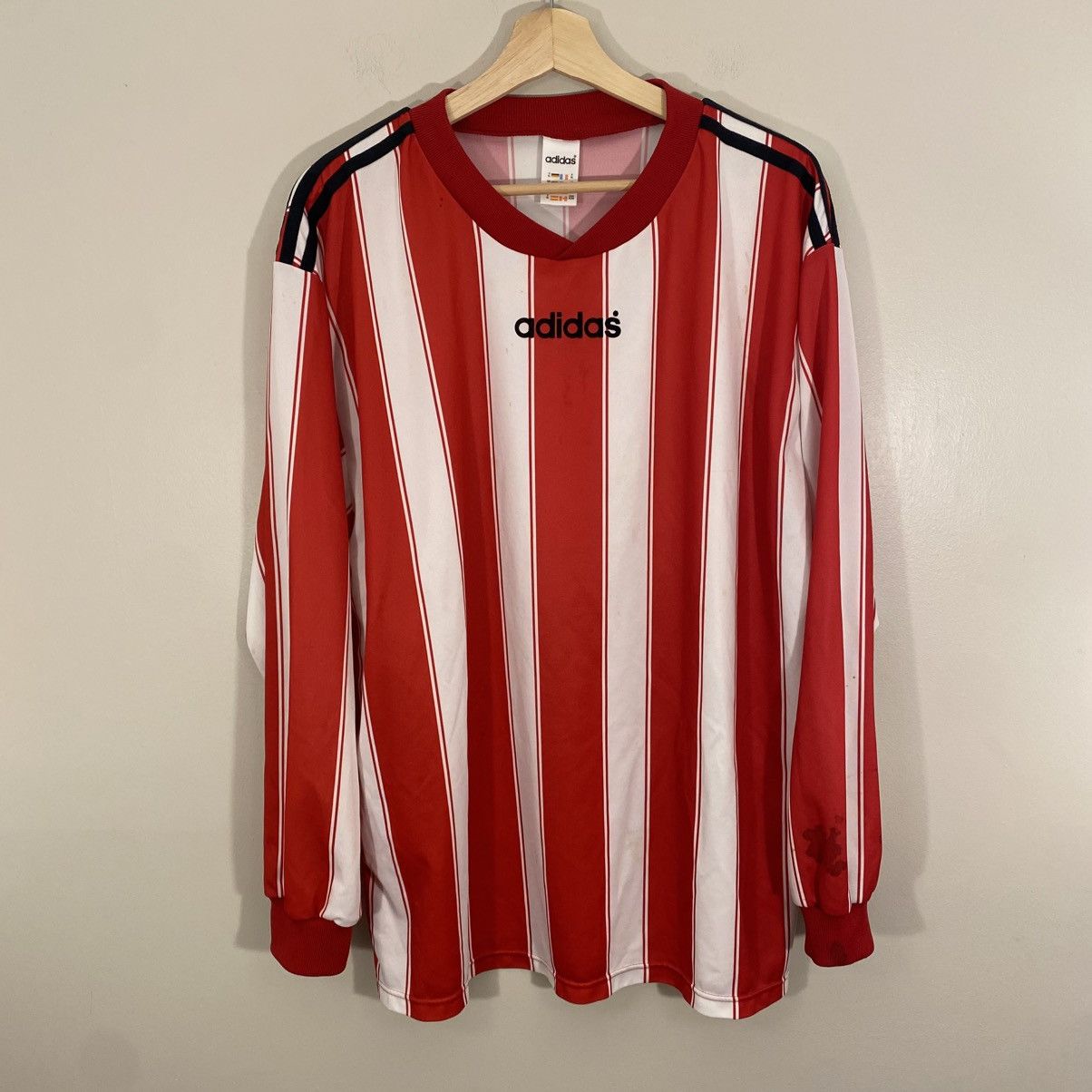 Adidas × Vintage Vintage 90s Adidas Striped Soccer Jersey Kit XL Size US XL / EU 56 / 4 - 1 Thumbnail