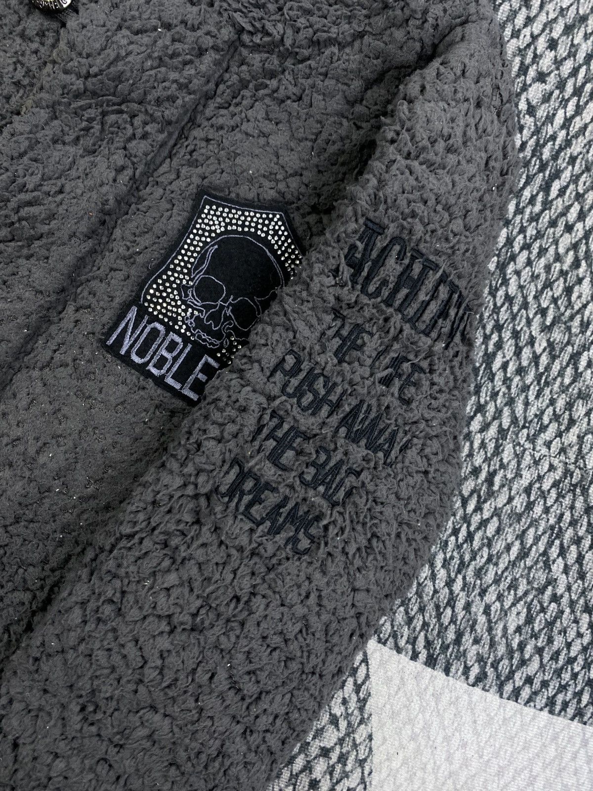Japanese Brand Vtg Ghost Of Harlem Teddy Fleece Patches Hooded Zip Jacket Size US S / EU 44-46 / 1 - 10 Thumbnail