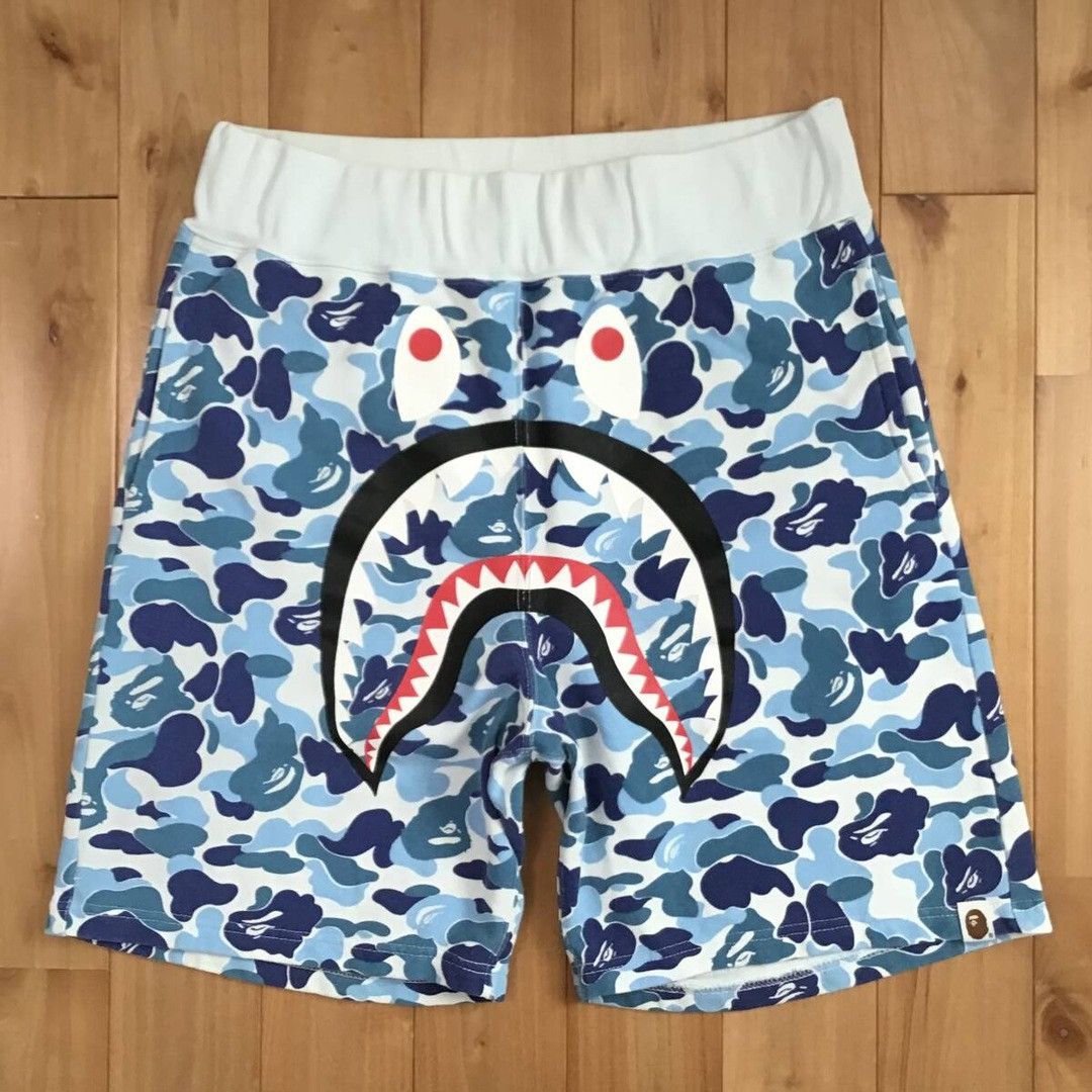 Bape BAPE Shark sweat shorts ABC camo blue a bathing ape ★size M Size US 32 / EU 48 - 1 Thumbnail
